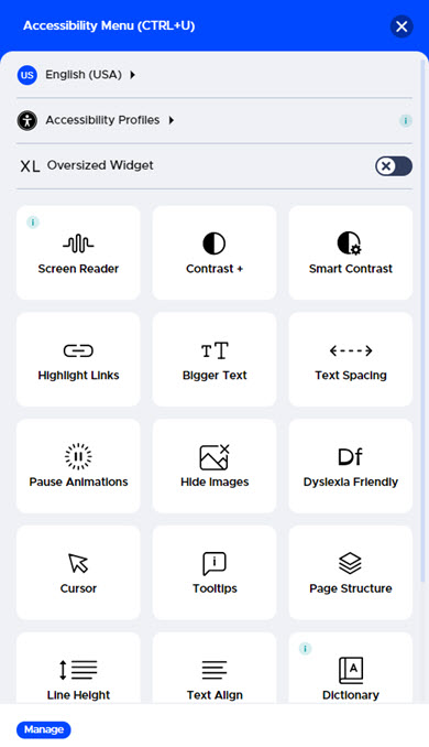 Accessibility tool options